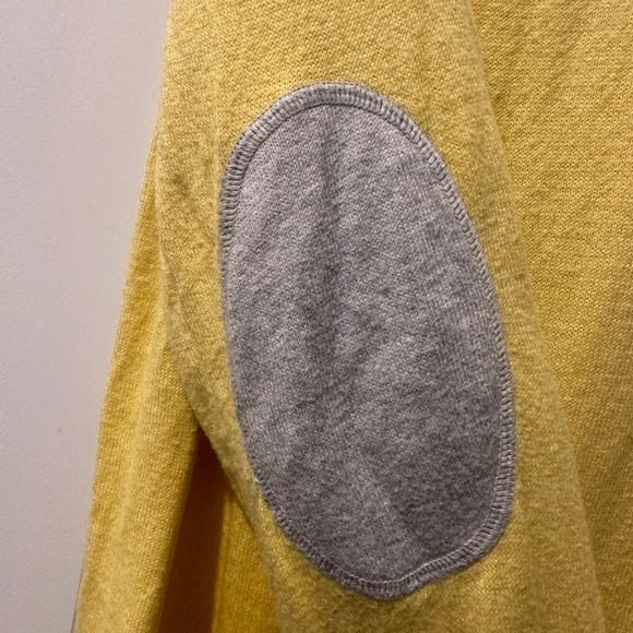 Johnnie Boden Yellow Cashmere Cotton Long Sleeve V Neck Sweater, Large - Picture 7 of 8